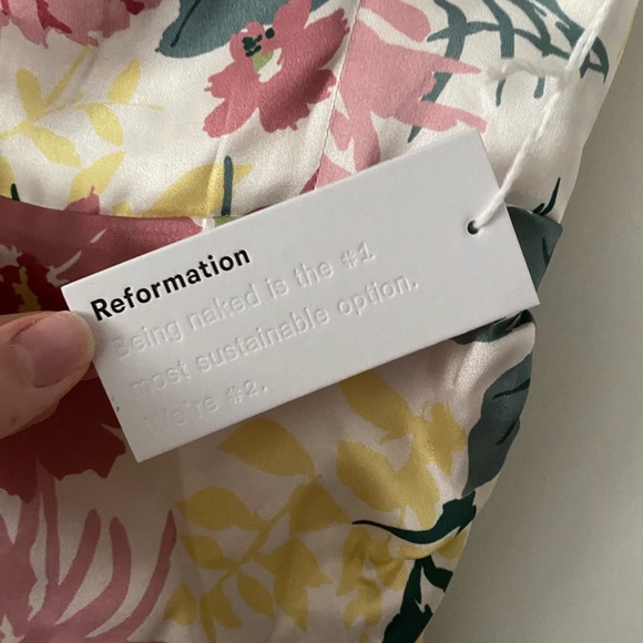 Reformation Marguerite Silk Dress Florentina floral colorful midi - Picture 9 of 10